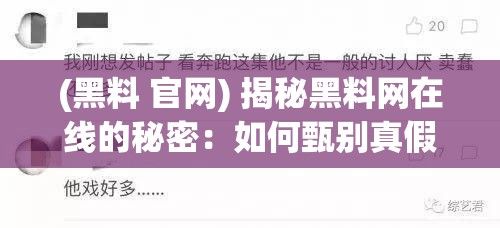 (黑料 官网) 揭秘黑料网在线的秘密：如何甄别真假信息并保护个人隐私？